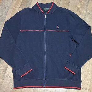 Extracurricular Los Angeles Men’s Track Jacket Large Navy Red Trim Full Zip